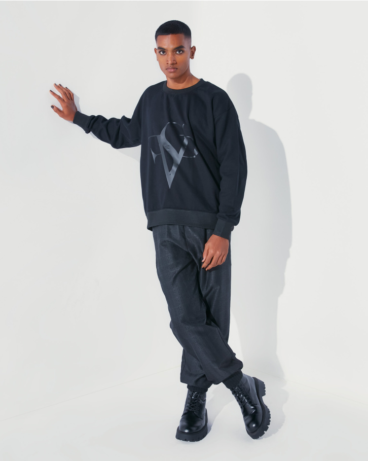 FSP black logo-print oversized sweatshirt