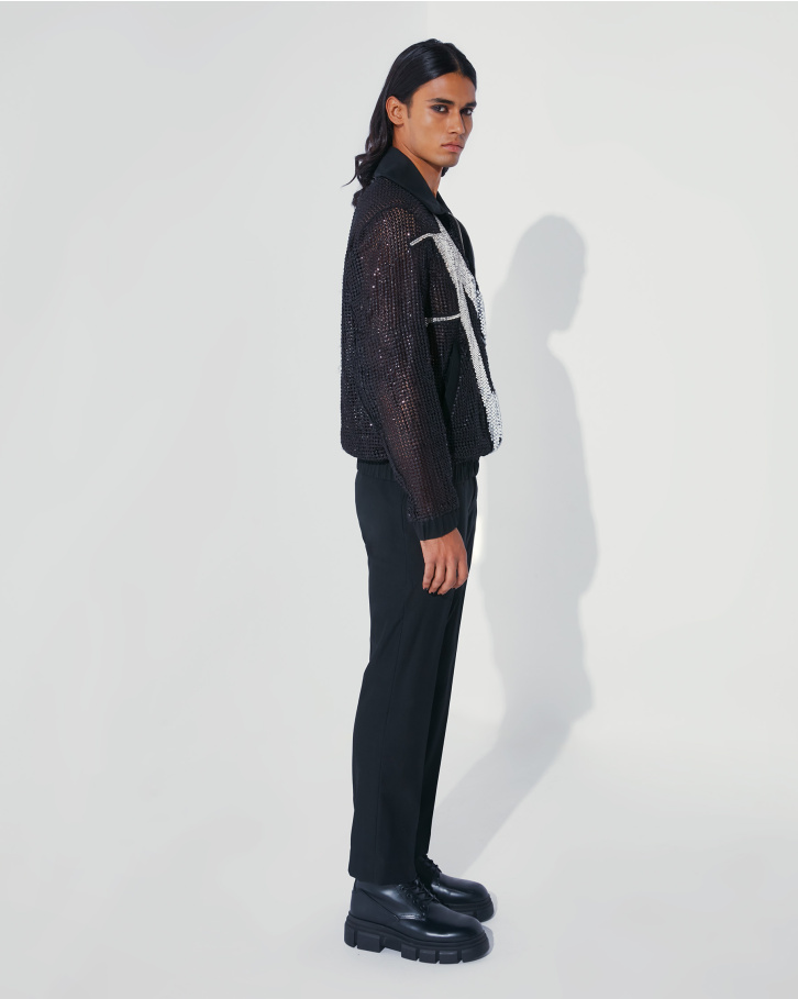 Mesh-mash bomber jacket