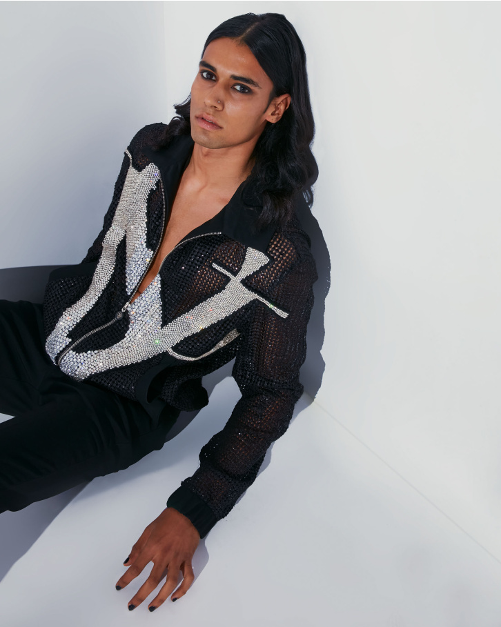 Mesh-mash bomber jacket