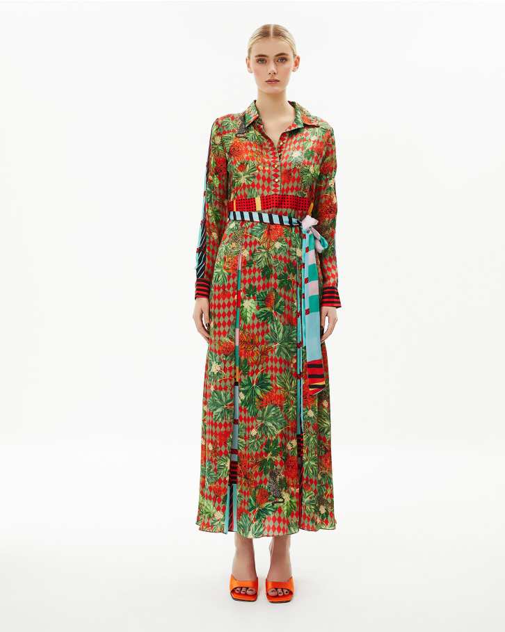 Tropical Red Long Dress