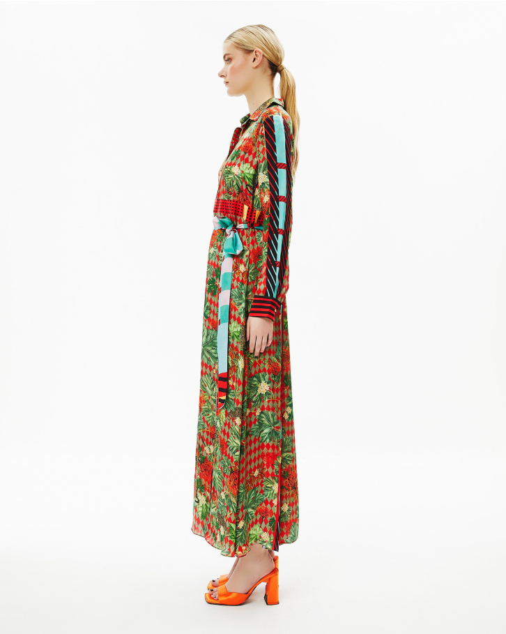 Tropical Red Long Dress