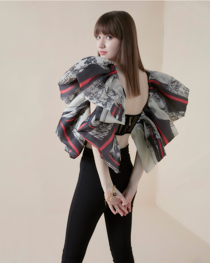 Crimson Nouveau crop top