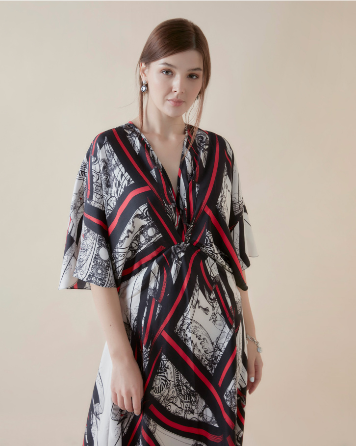Crimson Nouveau long dress