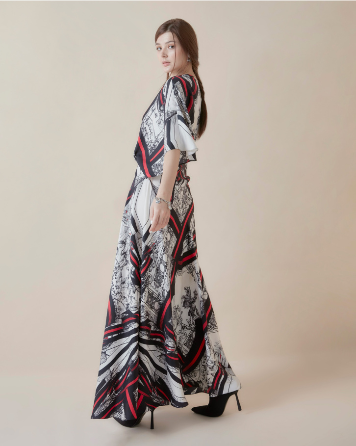 Crimson Nouveau long dress