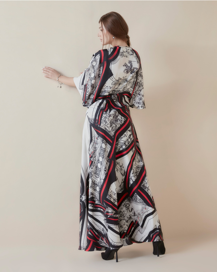 Crimson Nouveau long dress