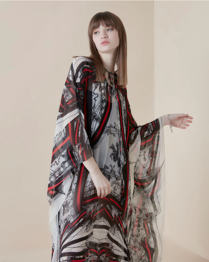 Crimson Nouveau kaftan