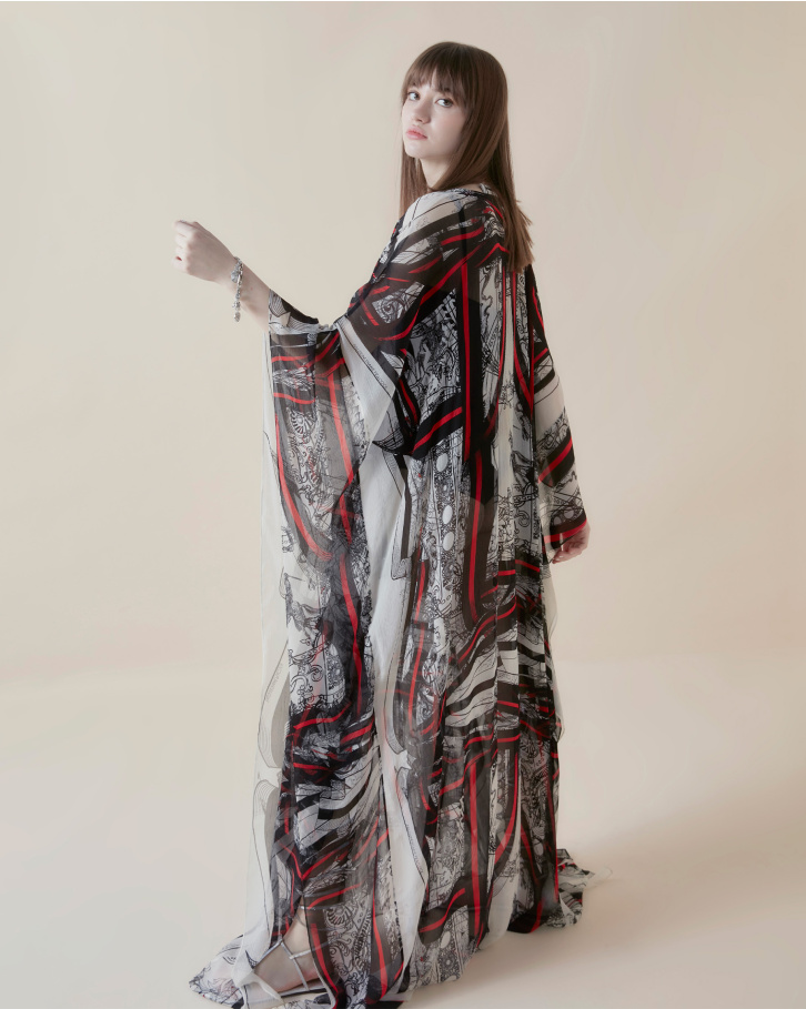 Crimson Nouveau kaftan
