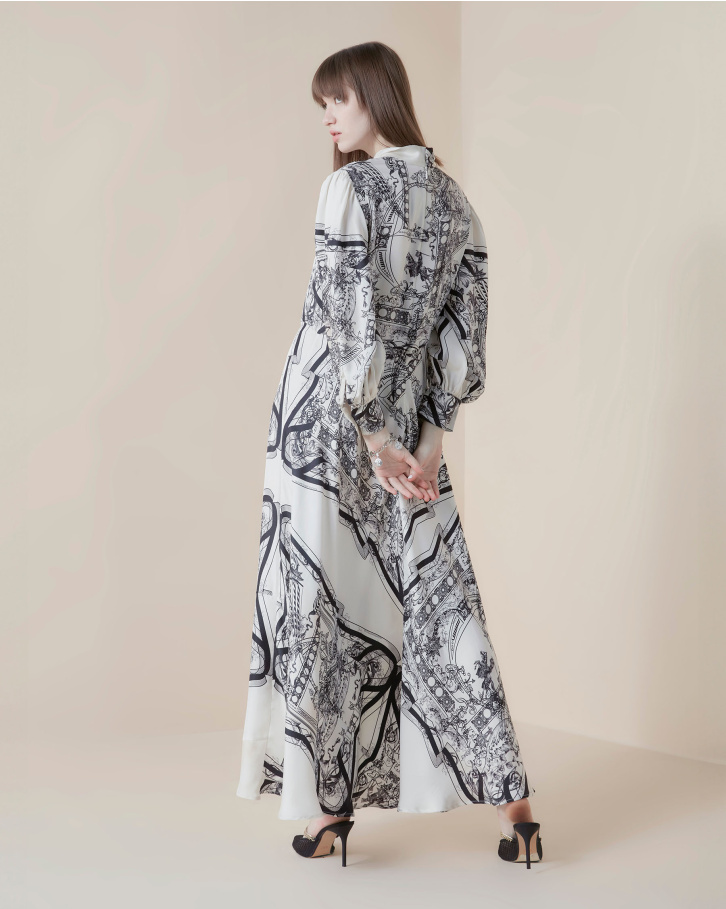 Monochrome Nouveau long dress