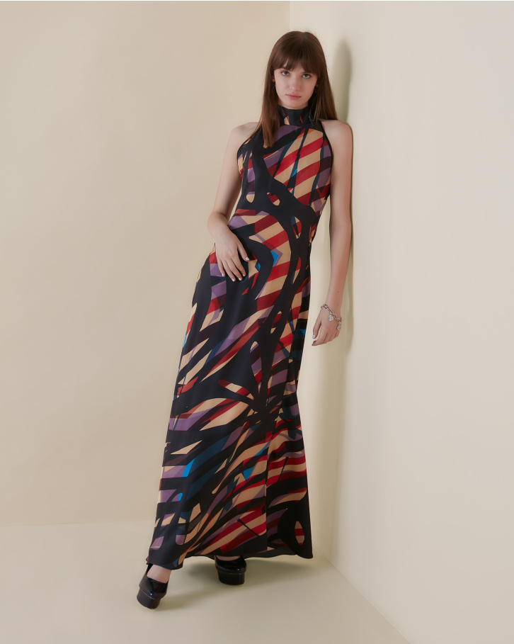 Psychedelic Halter long dress 