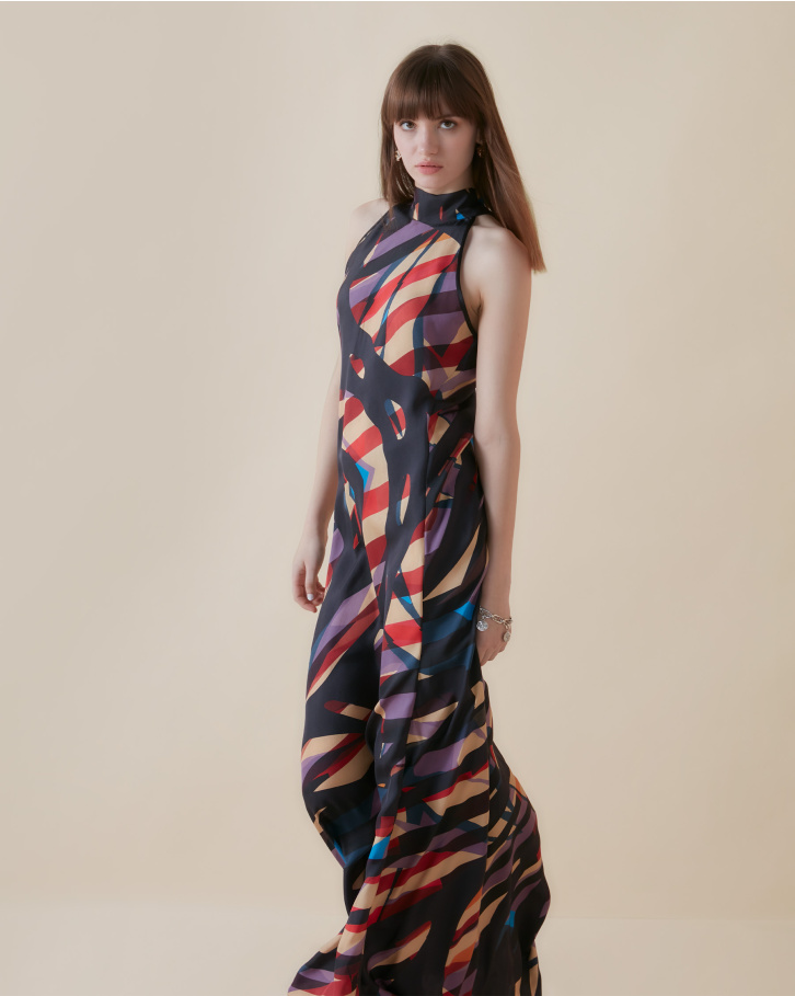 Psychedelic Halter long dress 