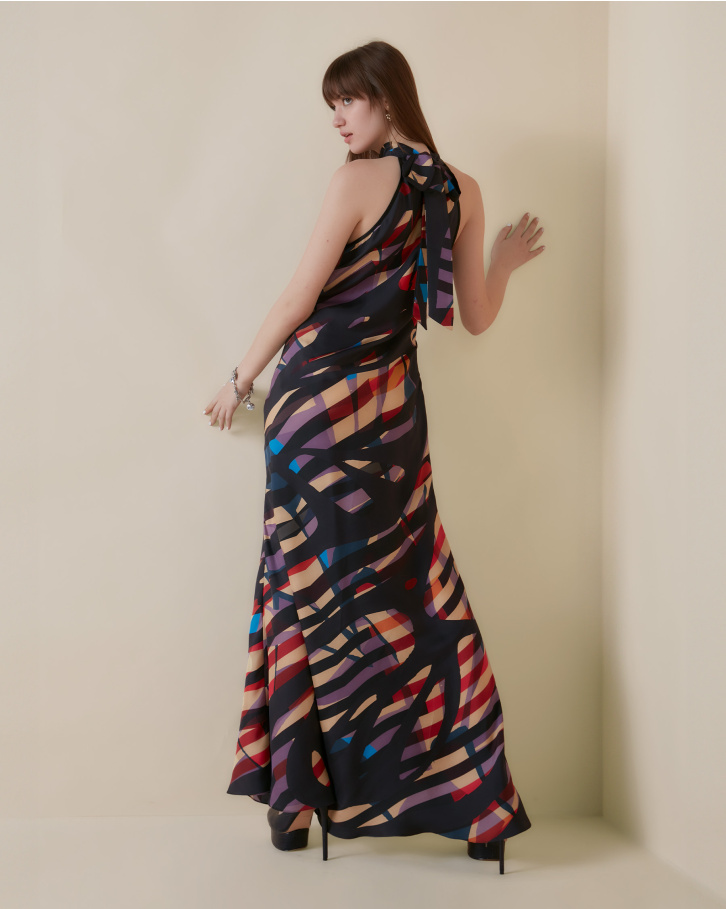 Psychedelic Halter long dress 
