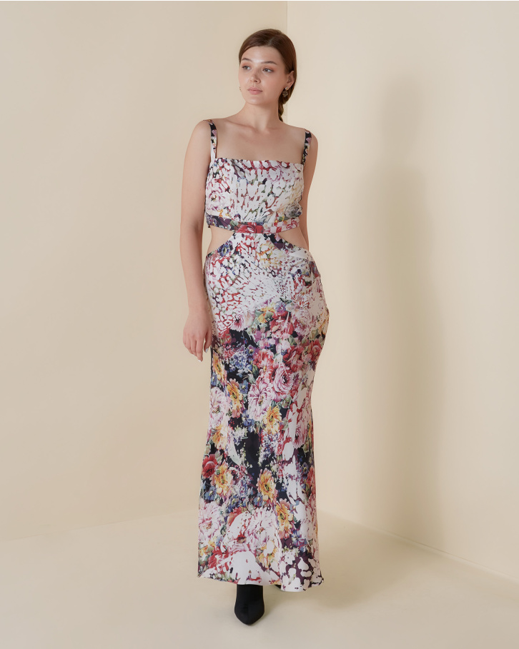 Botanic Lynx cut out dress