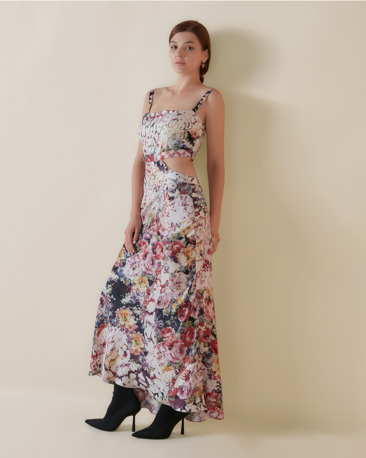 Botanic Lynx cut out dress