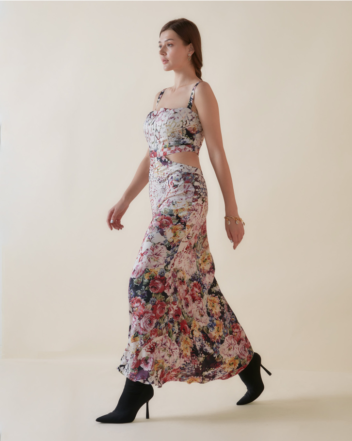 Botanic Lynx cut out dress