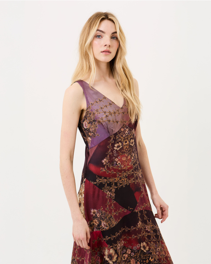 Mystic Plum V-Neck Dress