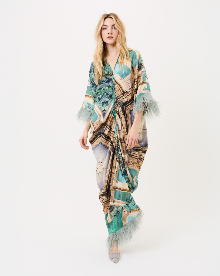 Palm and Prism Tie-up Kaftan