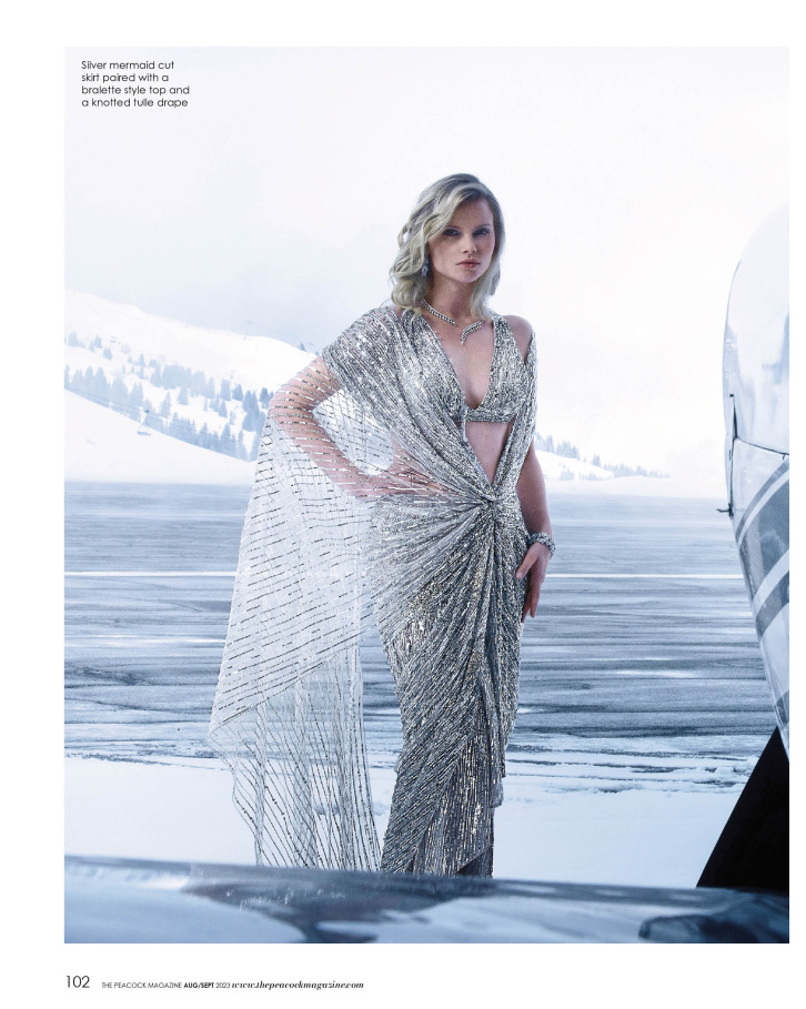Silver mermaid cut skirt