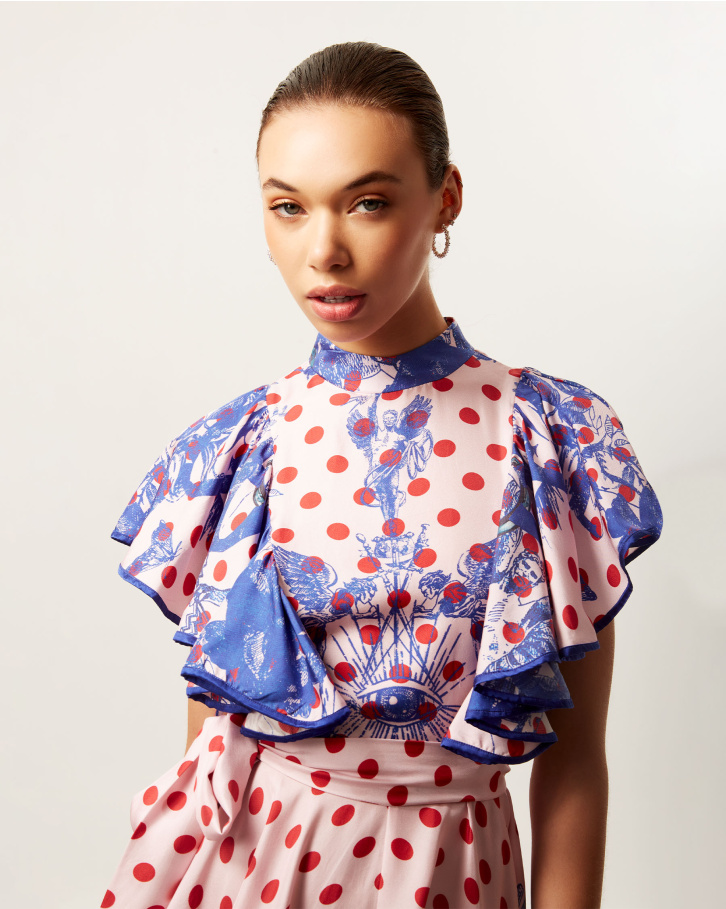 Dotted Tuscany Dream Frill Dress