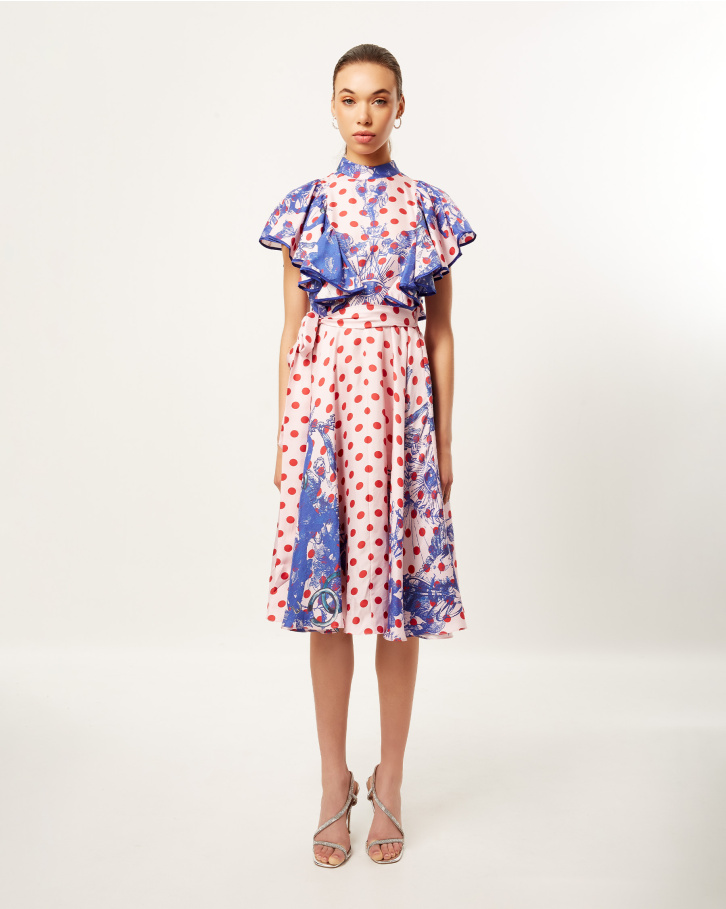 Dotted Tuscany Dream Frill Dress