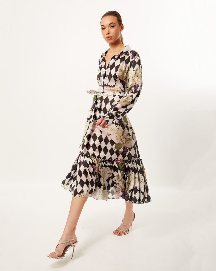 Monochrome Fremont Fair Midi Dress
