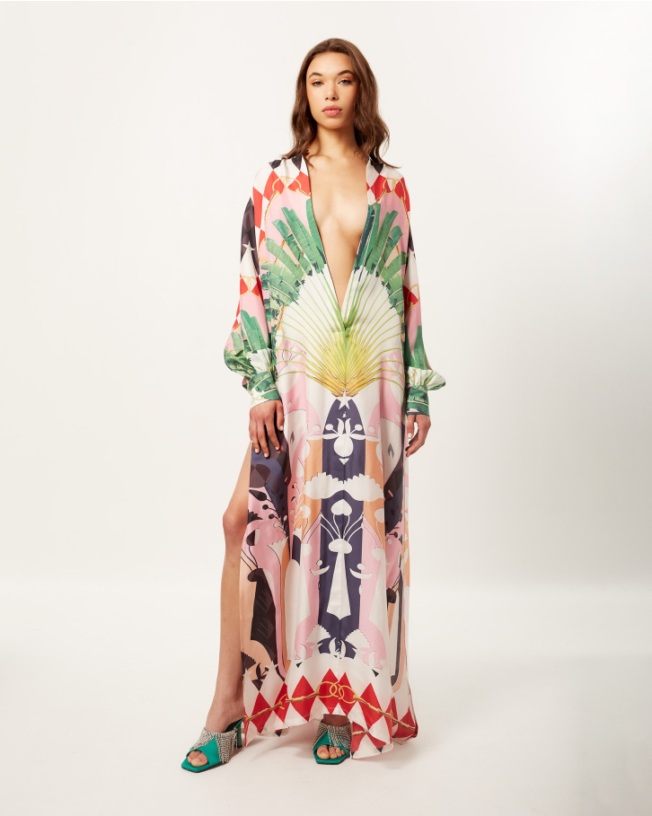 Dark Tropical Dream Kaftan Dress
