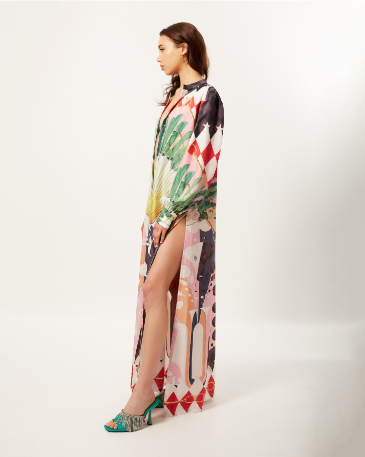Dark Tropical Dream Kaftan Dress