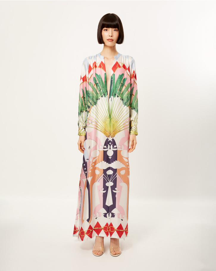 Lilac Tropical Dream Kaftan Dress