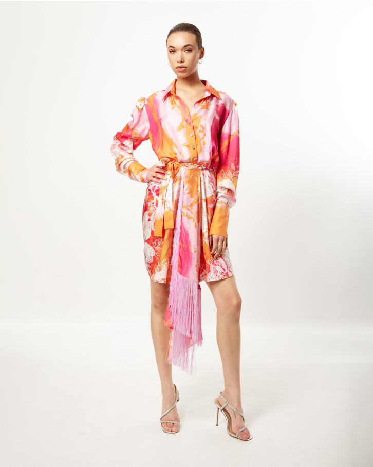 Heliographic Pink Flora Short Dress