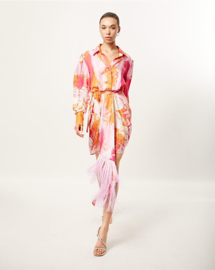 Heliographic Pink Flora Short Dress