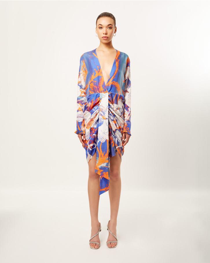 Heliographic Berry Flora Short Dress