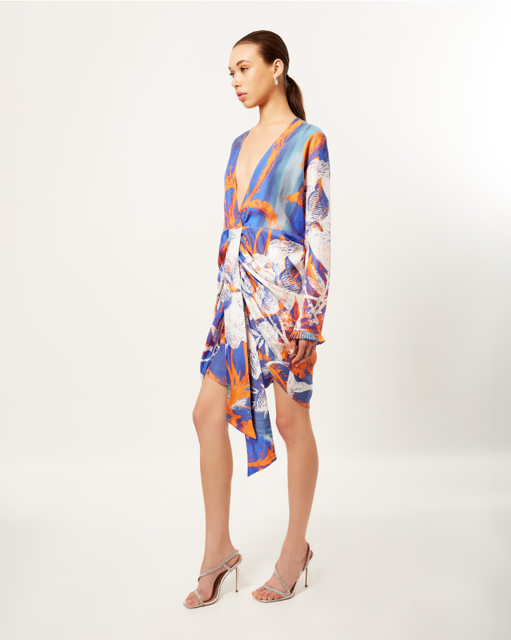 Heliographic Berry Flora Short Dress
