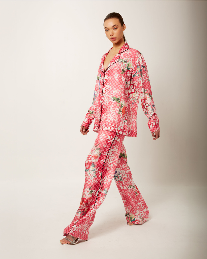 Pink Botanic Checker Co-Ord Set
