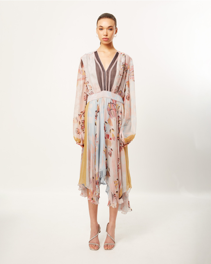 Enchanted Zinnia Midi Dress