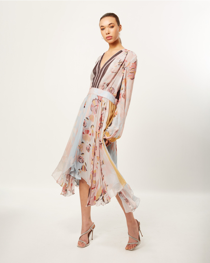 Enchanted Zinnia Midi Dress