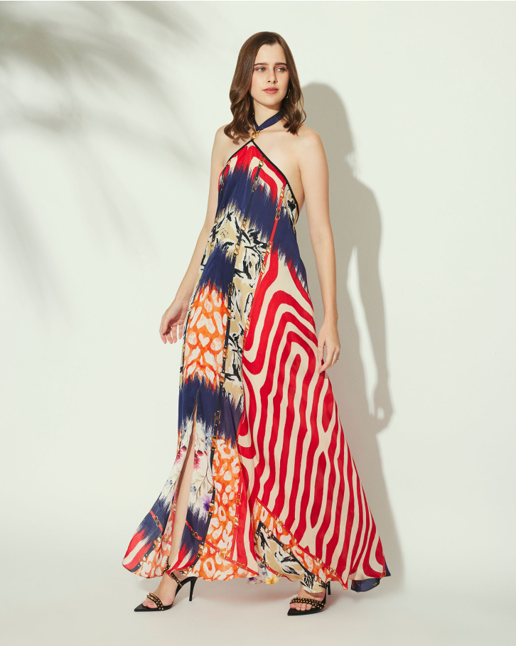 Tangerine Bloom Maxi dress