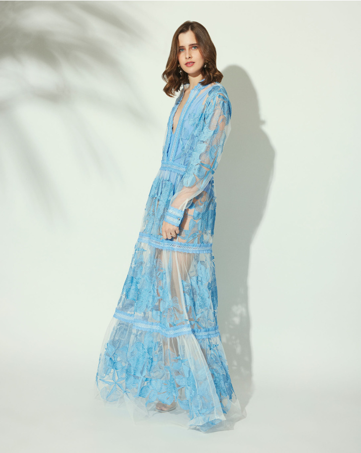 Chantilly Powder Blue Maxi Dress