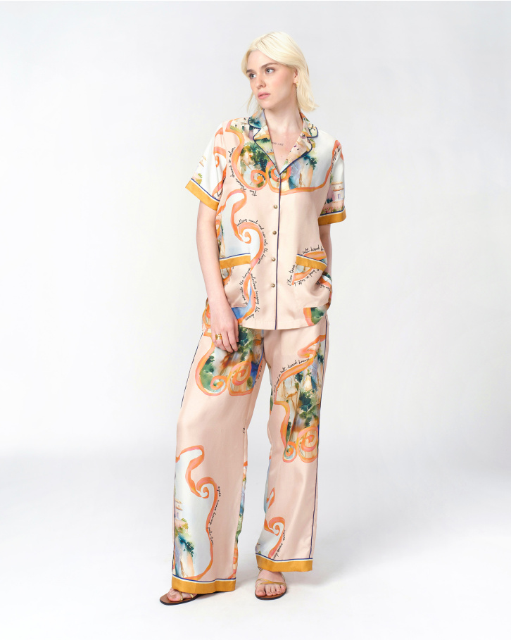 Coral Horizon Shirt Set
