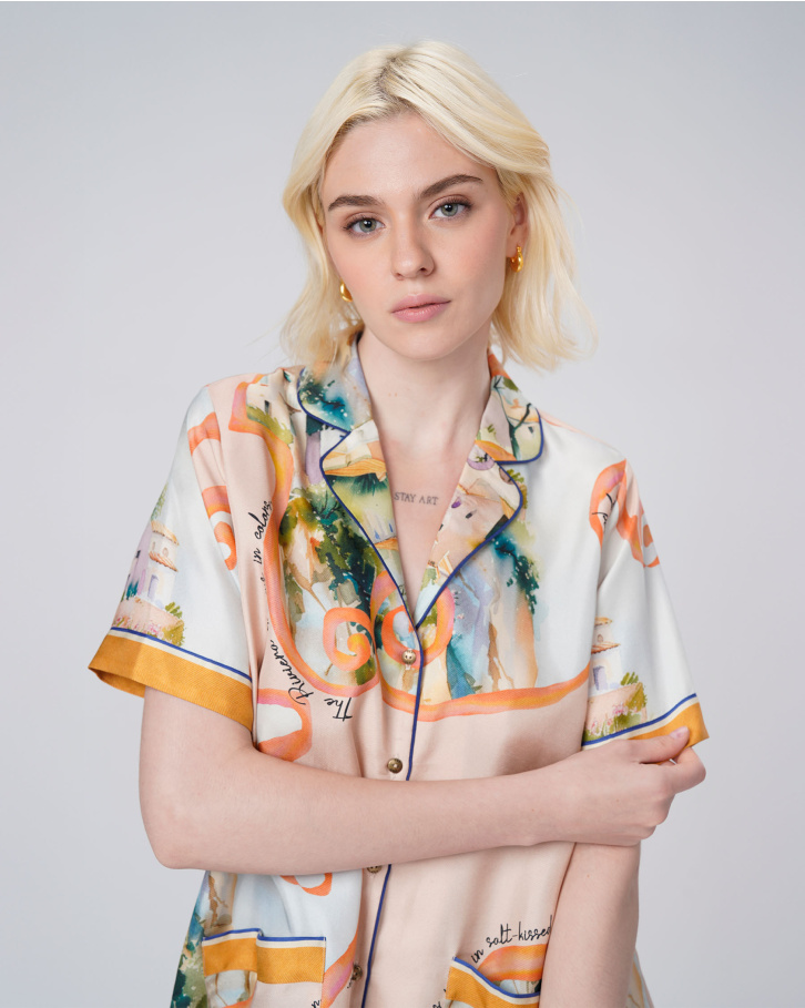 Coral Horizon Shirt Set