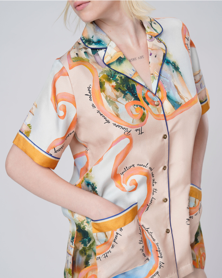 Coral Horizon Shirt Set