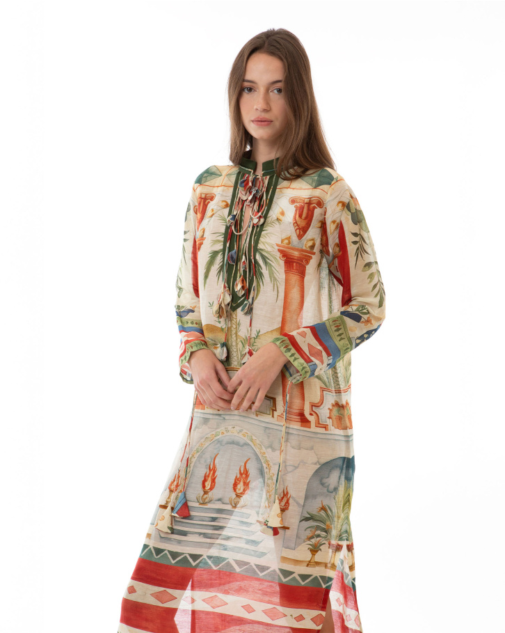 Crimson Veil Kaftan