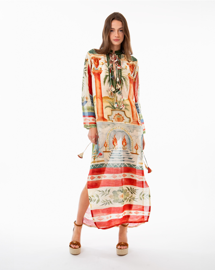 Crimson Veil Kaftan