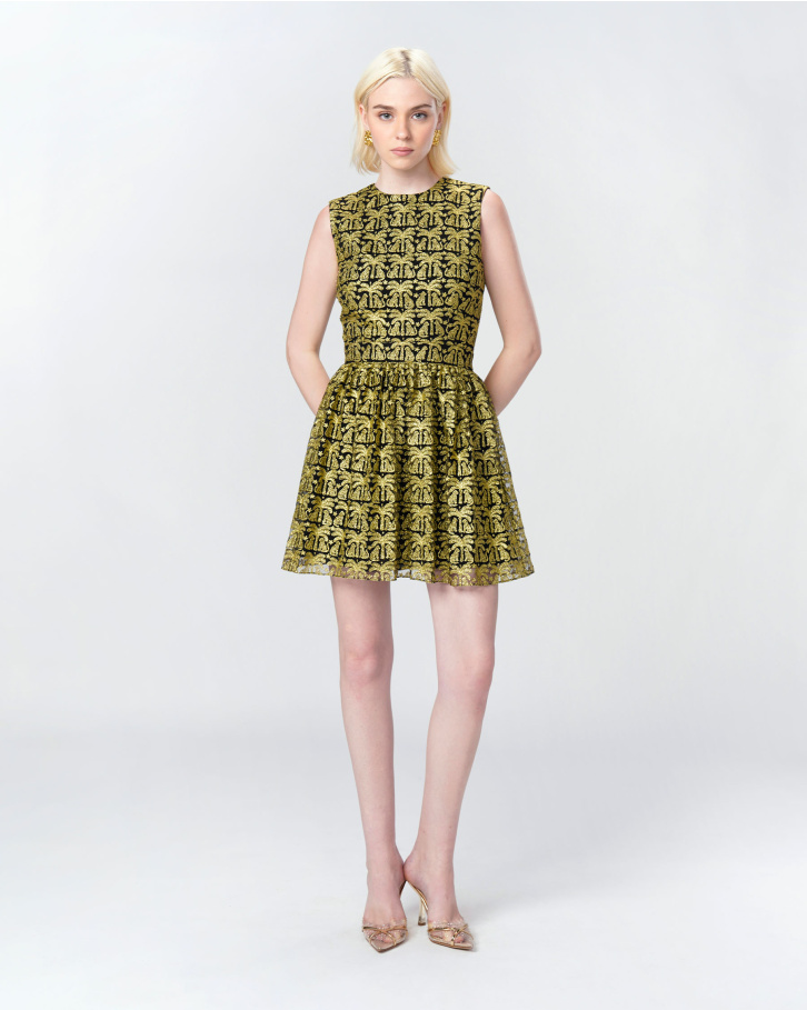 Sunset Gold Embroidered Dress
