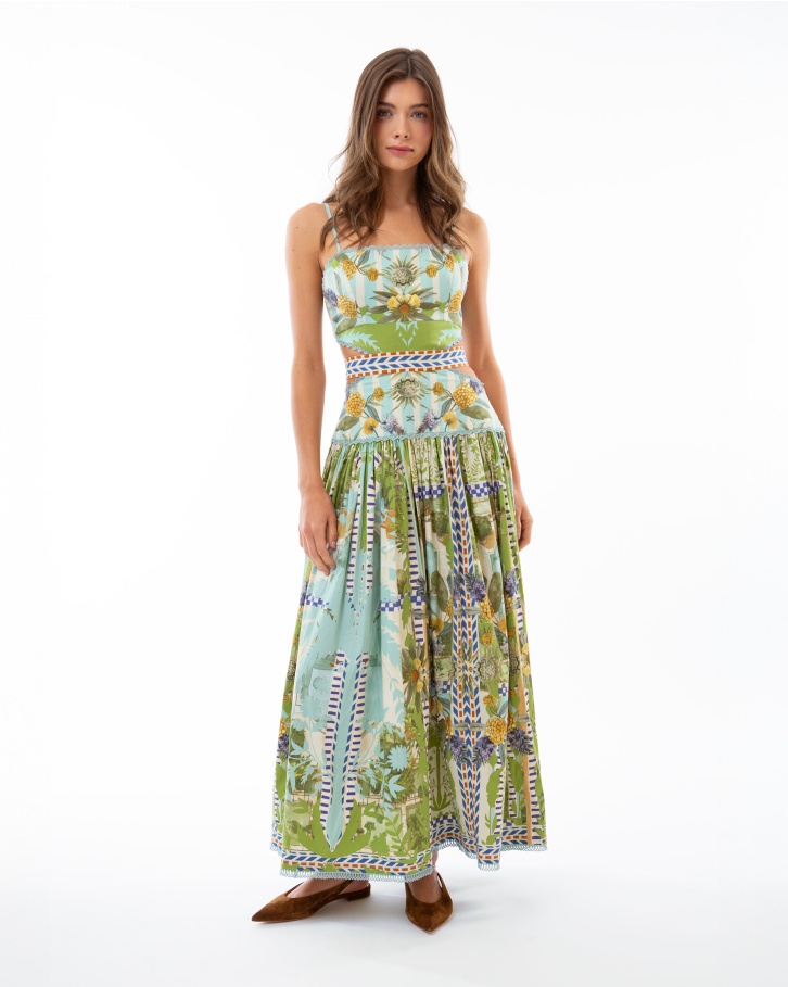 Palm Mirage Midi Dress