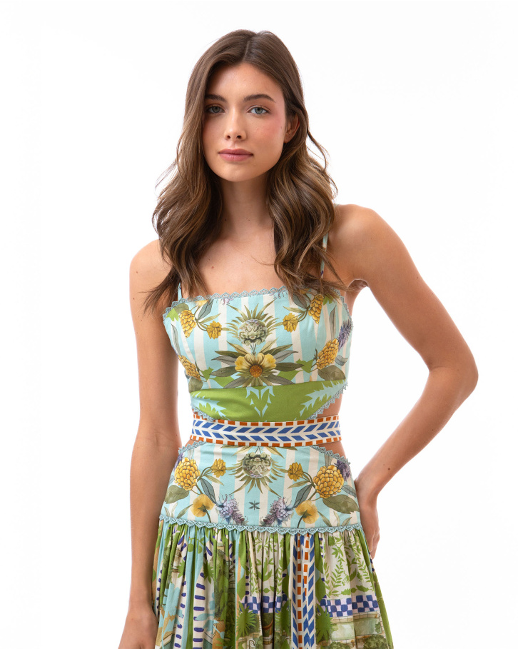 Palm Mirage Midi Dress