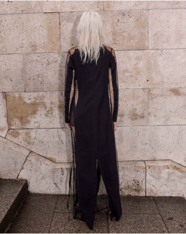 Calanthe, Black Sheer Long Dress