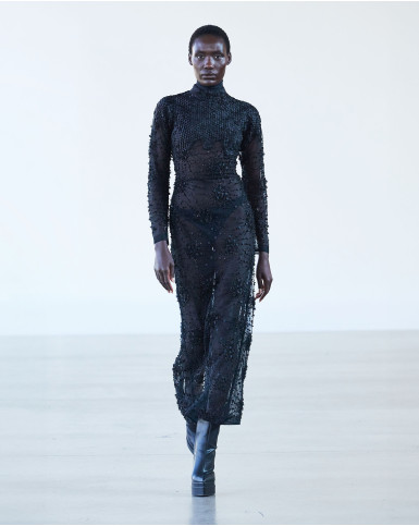 Black sheer long dress