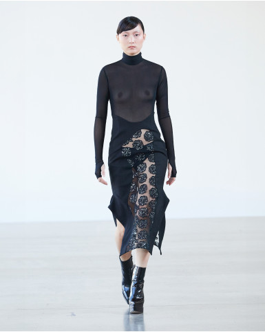 Black midi turtleneck dress