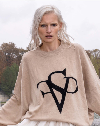 Beige FSP Monogrammed Jumper