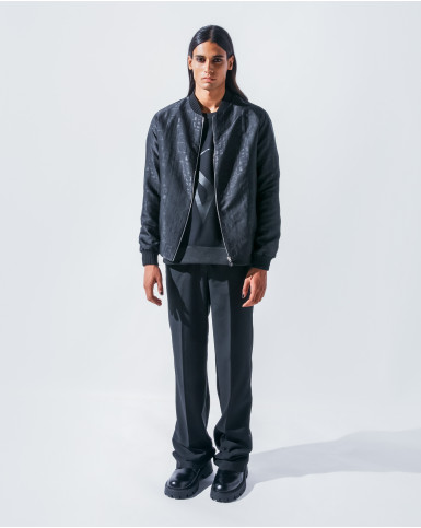 The black leather bomber jacket