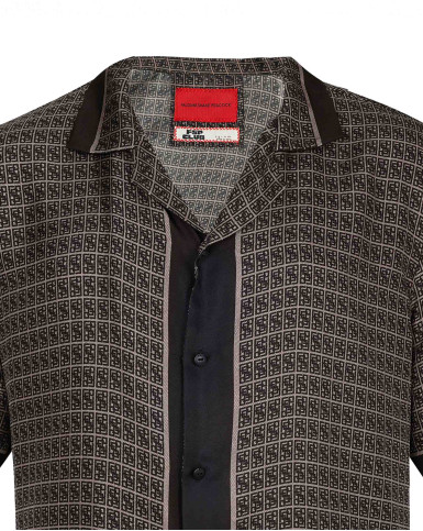 FSP Club beige and black monogram patterned shirt